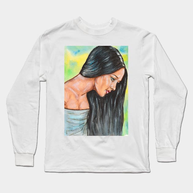 Olivia Hussey Long Sleeve T-Shirt by Svetlana Pelin